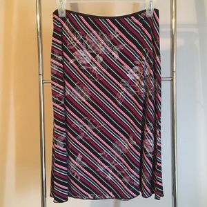 Wrapper floral striped skirt